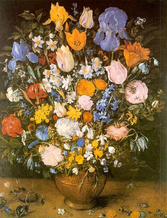 Jan Brueghel Bouquet of Flowers in a Clay Vase